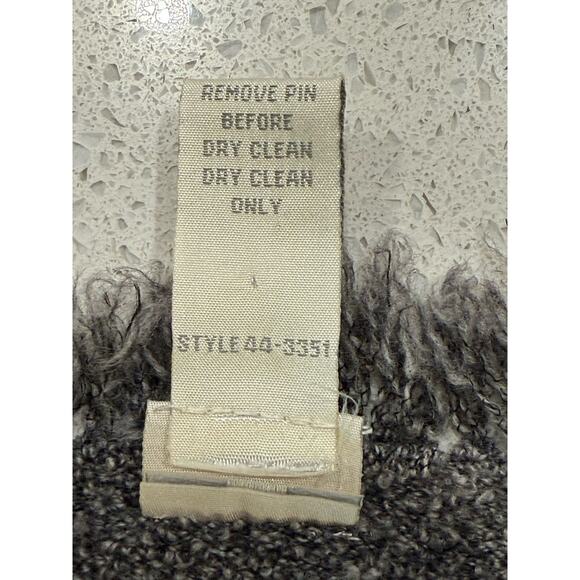 J Jill Cardigan Womens Open Front Bohemian Merino Wool Nubby Gray Fringed M - Picture 8 of 8